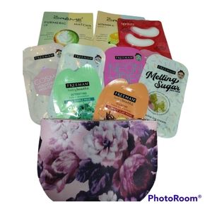 Face mask bundle with makeup bag